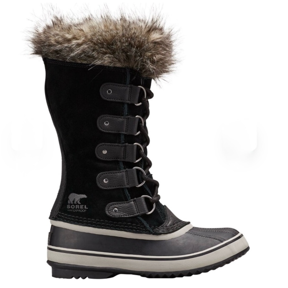 Sorel Women's Joan of Arctic Black and Stone Winter Waterproof Boots in Size 6.5
